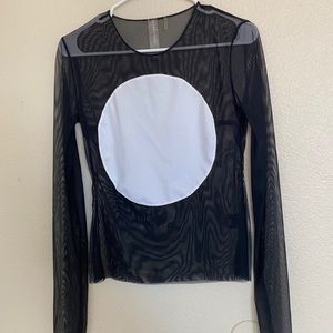 Norma Kamali Black Mesh Top Size S